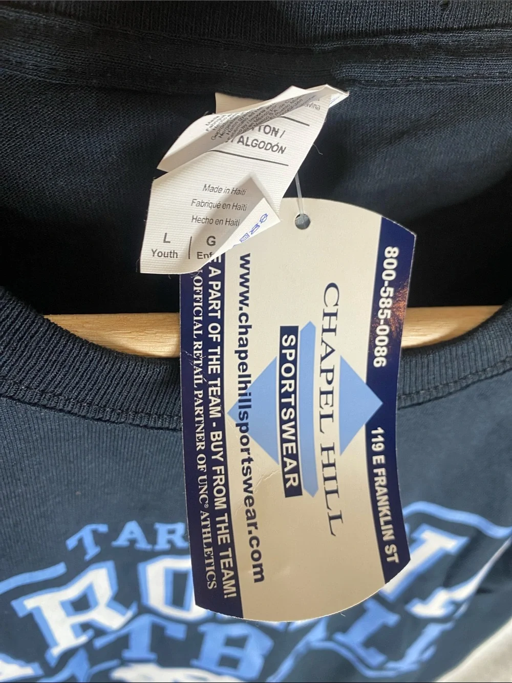 Navy Blue North Carolina Tar Heels Football Tee